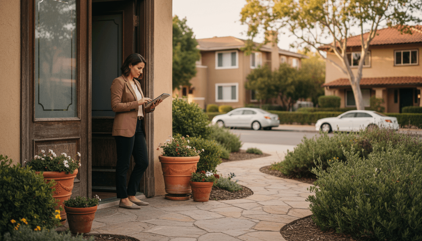Property manager overseeing residential rental property