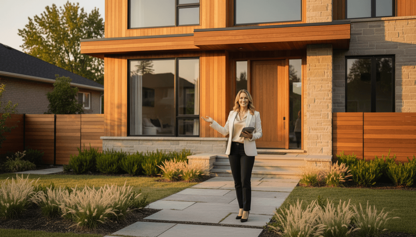 Property manager presenting a residential rental property in Bradford West Gwillimbury